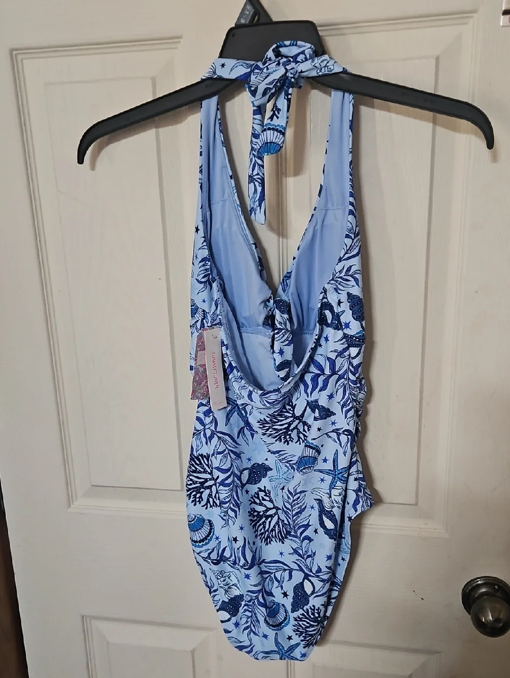 STELLA PARKER BLUE SHORE ONE PIECE SWIMSUIT: TUMMY TONER: NEW WITH TAGS: SIZE M